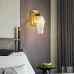 French Retro Brass LED Wall Sconce with Glass Shade for Elegant Interiors