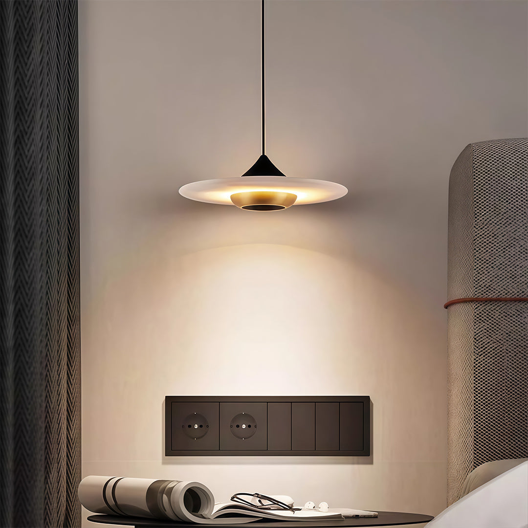 Marble UFO LED Pendant Light – Modern Minimalist Hanging Lamp