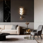 Aurelia Wall Sconce in Copper and Marble, Modern LED Lighting