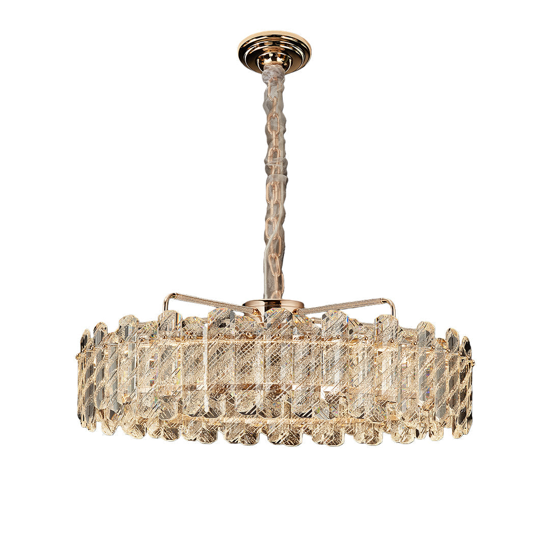 Lumina Crystal Chandelier in Champagne Gold with Adjustable LED Lighting
