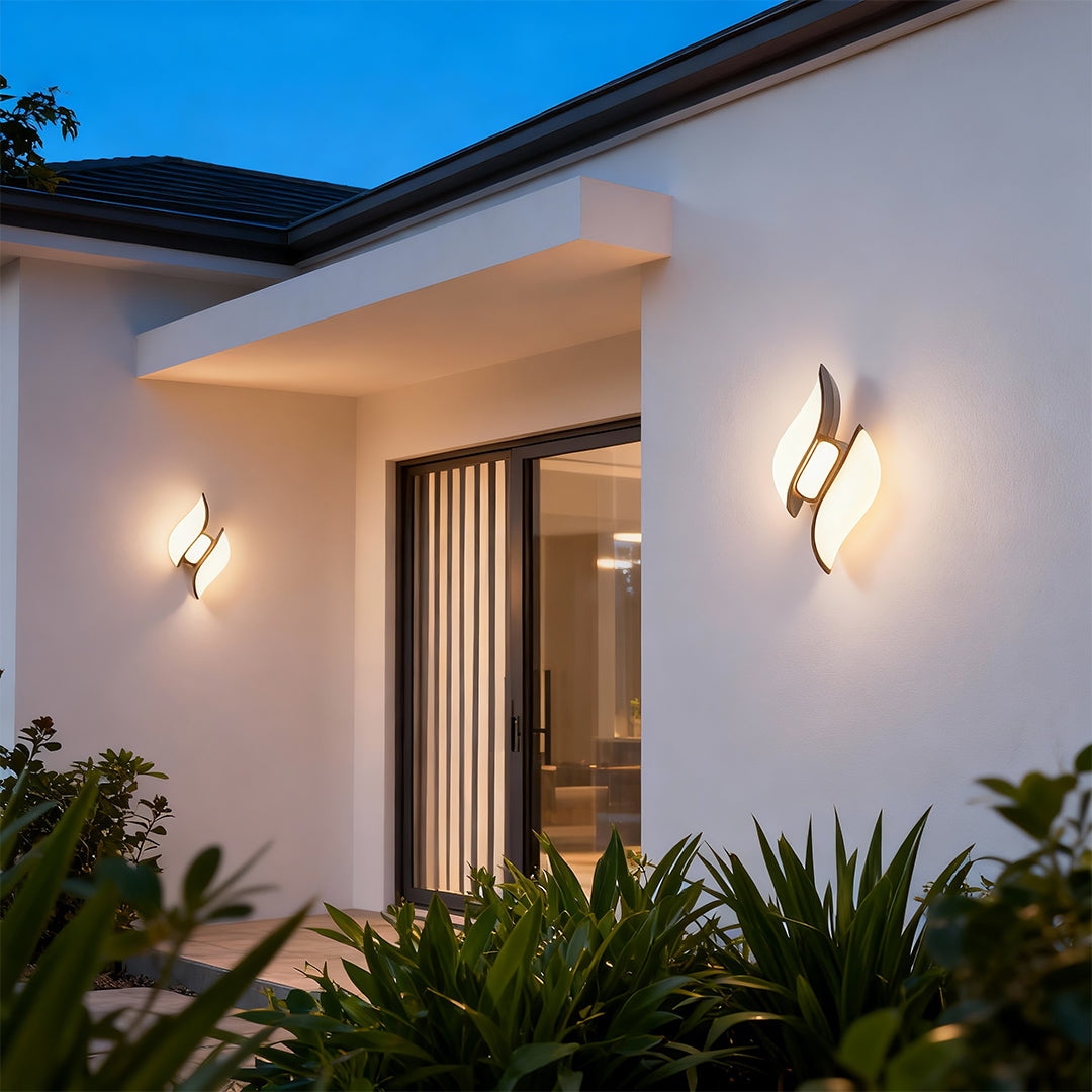 Modern Minimalist Outdoor Wall Sconce in Matte Black, IP65 Waterproof LED