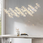 Italian Rock Crystal Chandelier with Flower-Shaped Crystal Shades