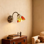Artisan Stained Glass Wall Sconce with Brass Frame – American Country Lighting
