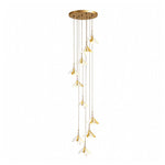 Artisan Ceramic Flower Chandelier for Staircases and Grand Interiors