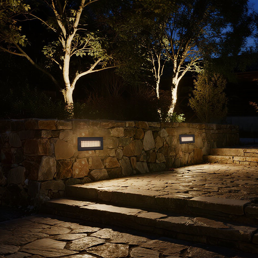 Minimalist Outdoor LED Step Light in Sand Gray Aluminum