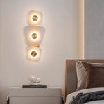 Italian Minimalist Copper Wall Sconce with Natural Marble Shade