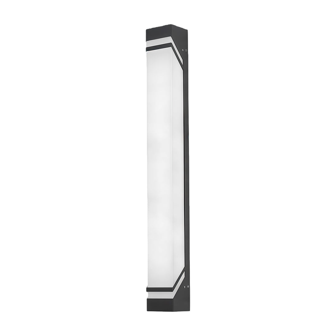 Modern Outdoor Linear Wall Light in Sand Brown Stainless Steel with Marble Shade