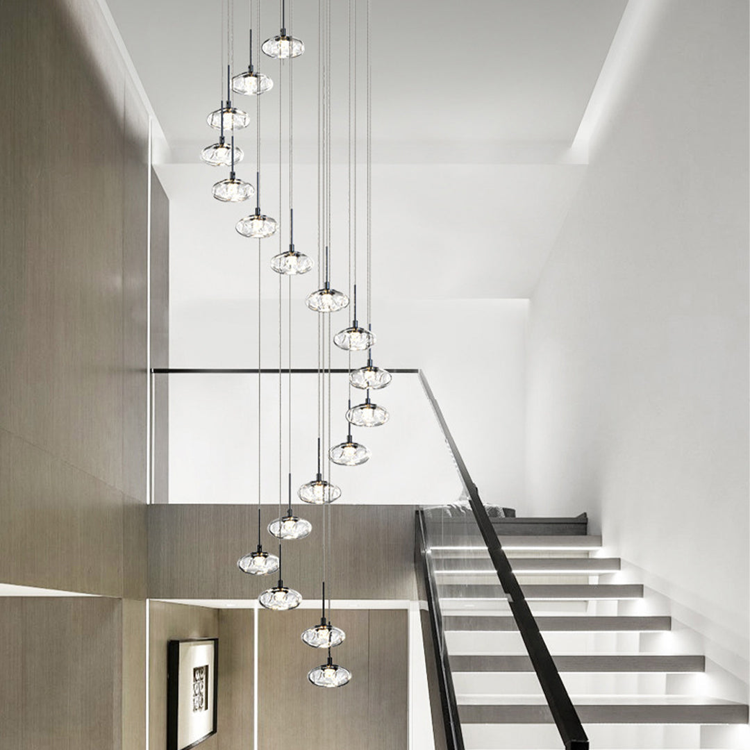 Italian Minimalist Ring Chandelier for High Ceilings