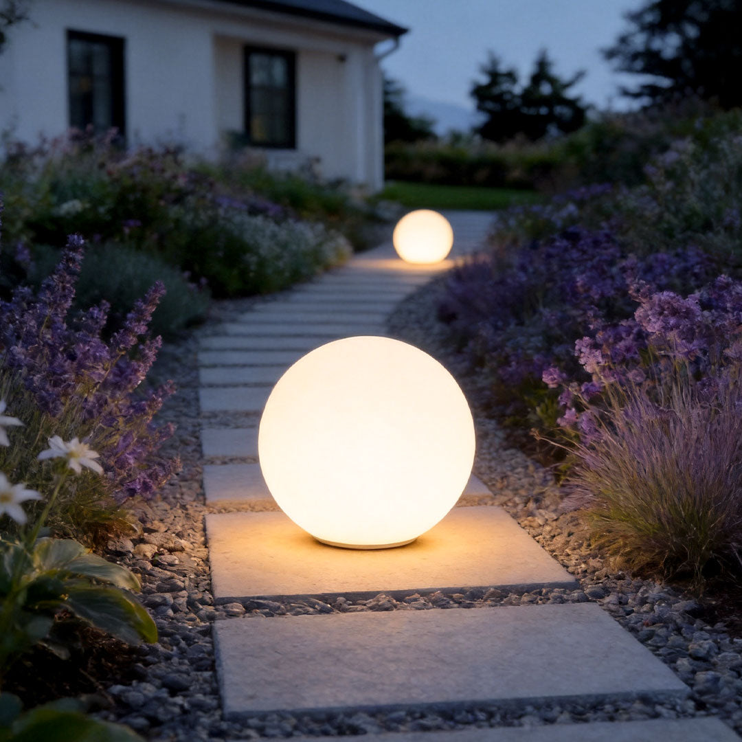 Lumina Sphere LED Floor Lamp for Modern Outdoor Spaces