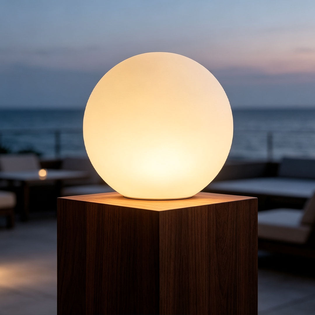 Lumina Sphere LED Floor Lamp for Modern Outdoor Spaces