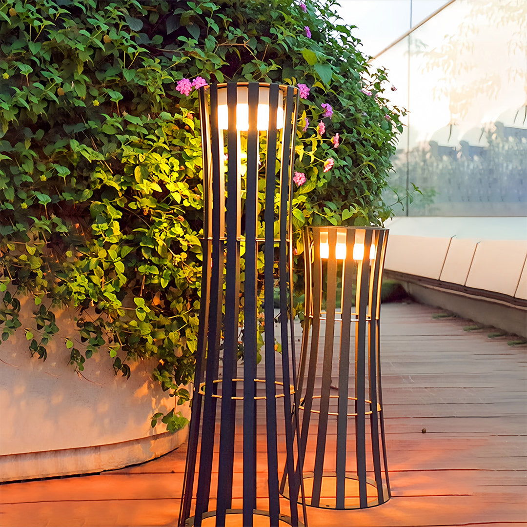 Modern Outdoor Lantern in Black Stainless Steel with LED