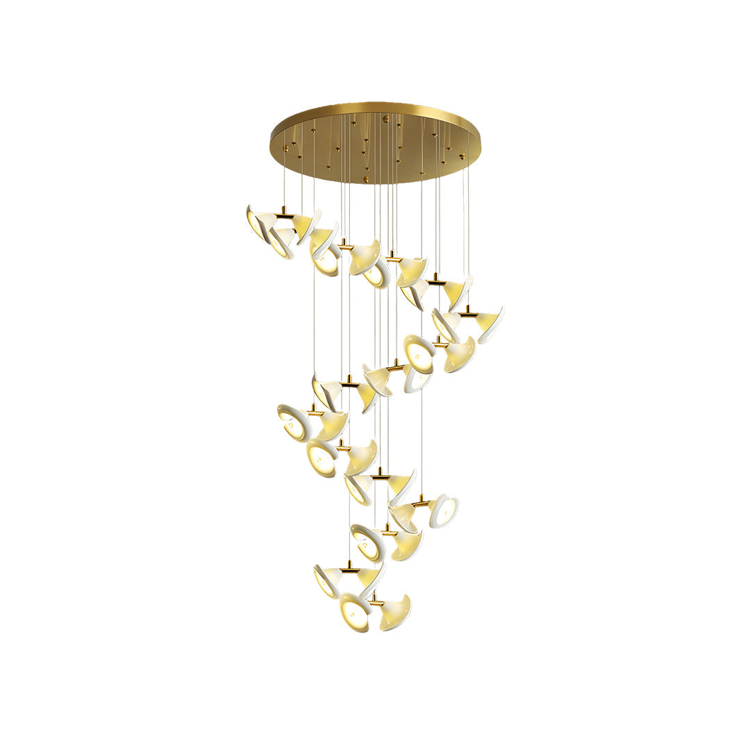 Luxury Ceramic Tulip Chandelier with Gold Stainless Steel Frame