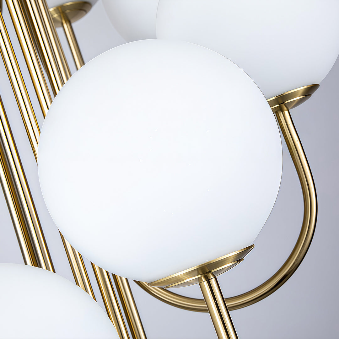 French Elegance Spiral Globe Chandelier in Gold or Black, 8 or 12 Lights