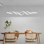 Spiral Linear LED Pendant Light in White for Modern Dining Rooms