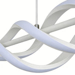 Spiral Linear LED Pendant Light in White for Modern Dining Rooms