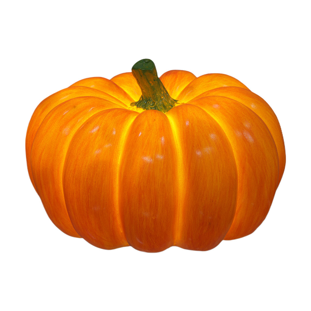 Sculptural Pumpkin Resin Lamp with Warm LED Glow for Indoor and Outdoor Ambience