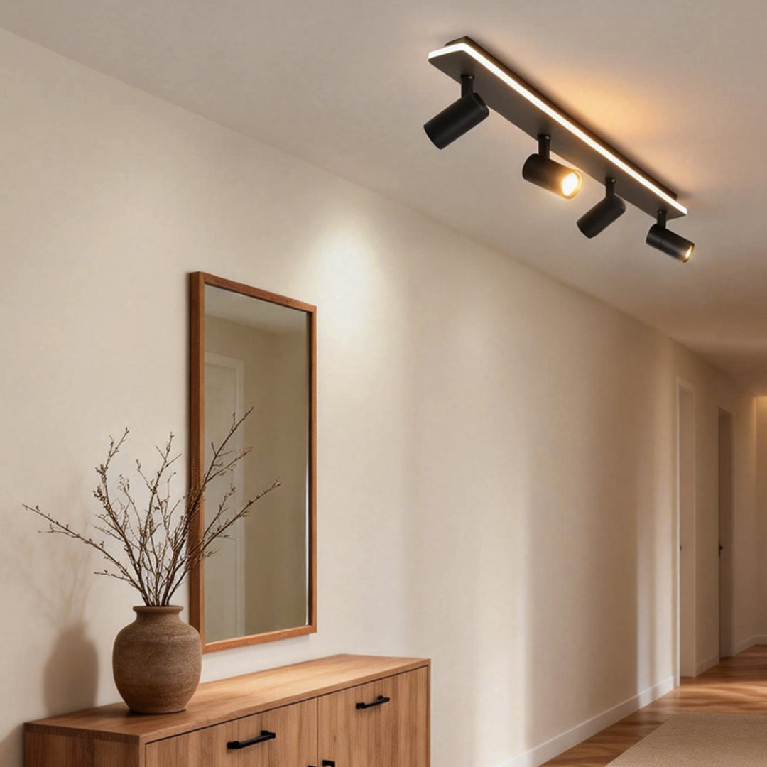 Recessed Adjustable LED Spotlight Fixture, Modern Aluminum Trim