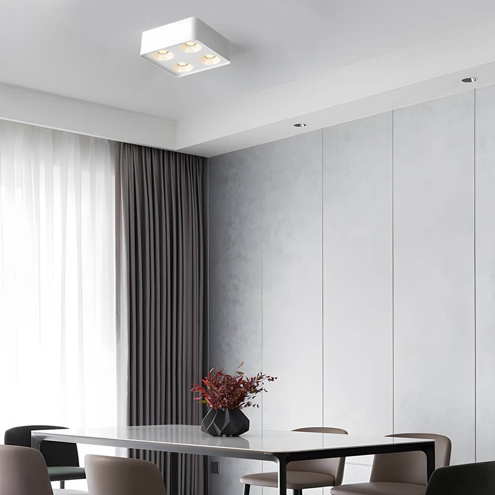 Modern Square LED Recessed Spotlight, Architectural Aluminum Ceiling Light