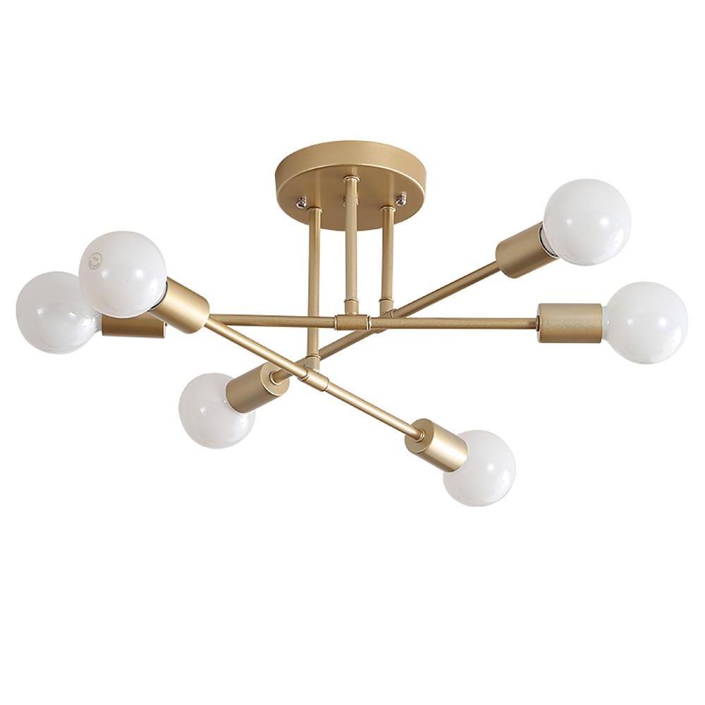 Aurelia Six-Light Globe Chandelier in Black and Gold
