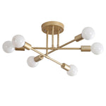 Aurelia Six-Light Globe Chandelier in Black and Gold