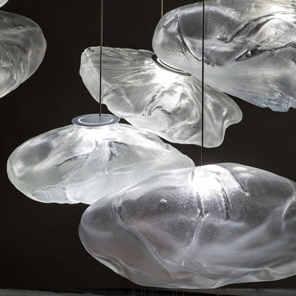 Artisan Glass Bubble Pendant Chandelier for Staircases and Modern Interiors
