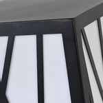 Square Solar LED Bollard Light with Linear Pattern Shade, 20W Black Stainless Steel