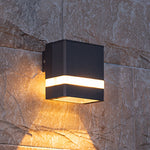 Modern Industrial Outdoor Wall Light with Up and Down Illumination