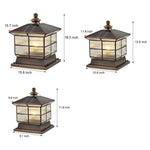 Bronze Copper Pillar Lamp for Fence Posts with Solar & Hardwired Options