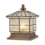 Bronze Copper Pillar Lamp for Fence Posts with Solar & Hardwired Options