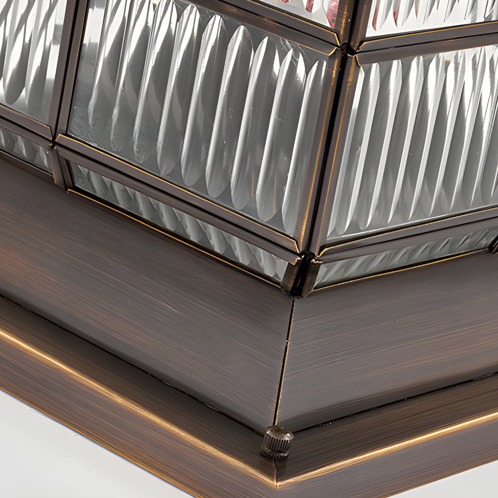 Bronze Copper Pillar Lamp for Fence Posts with Solar & Hardwired Options