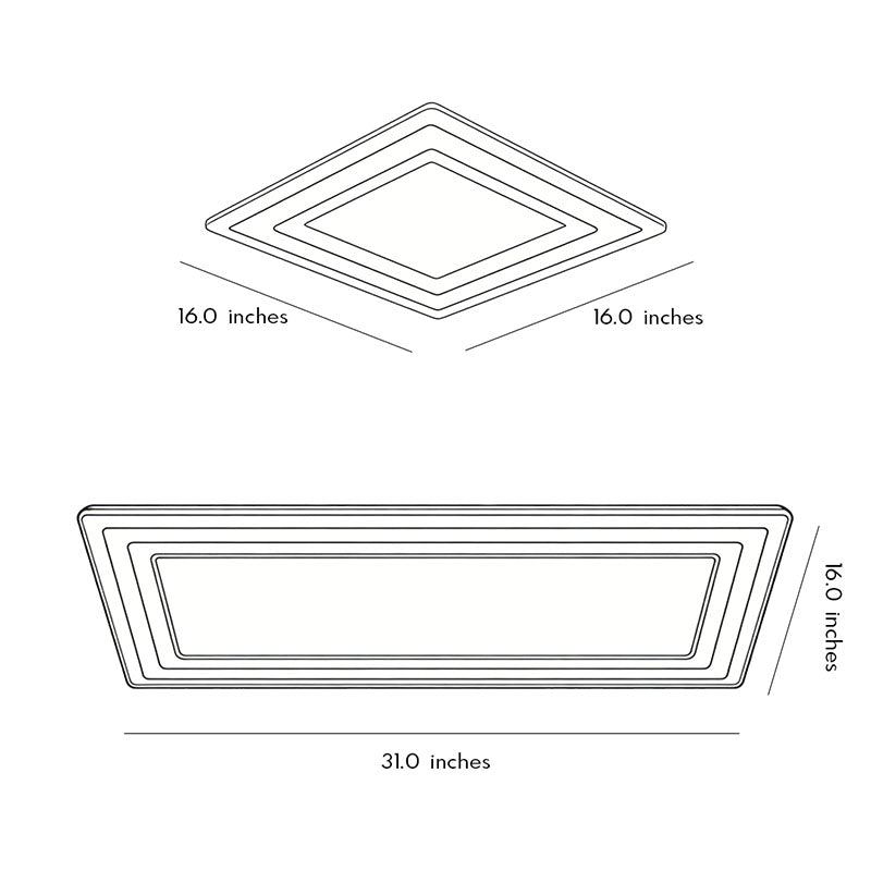 Aurelia Square LED Flush Mount Ceiling Light with Remote Dimming
