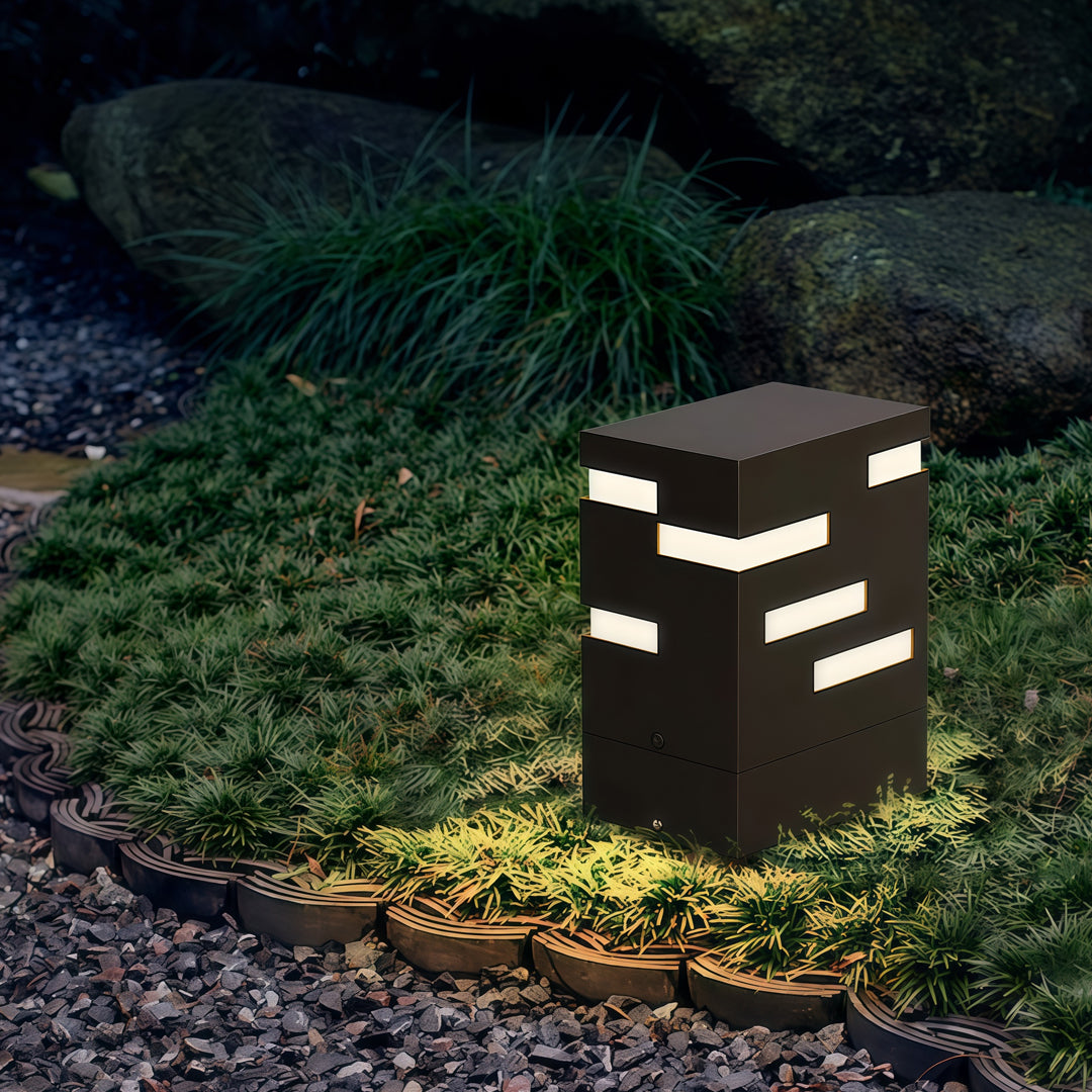 Black LED Bollard Lights Outdoor IP65 Stainless Steel Landscape Path Lighting