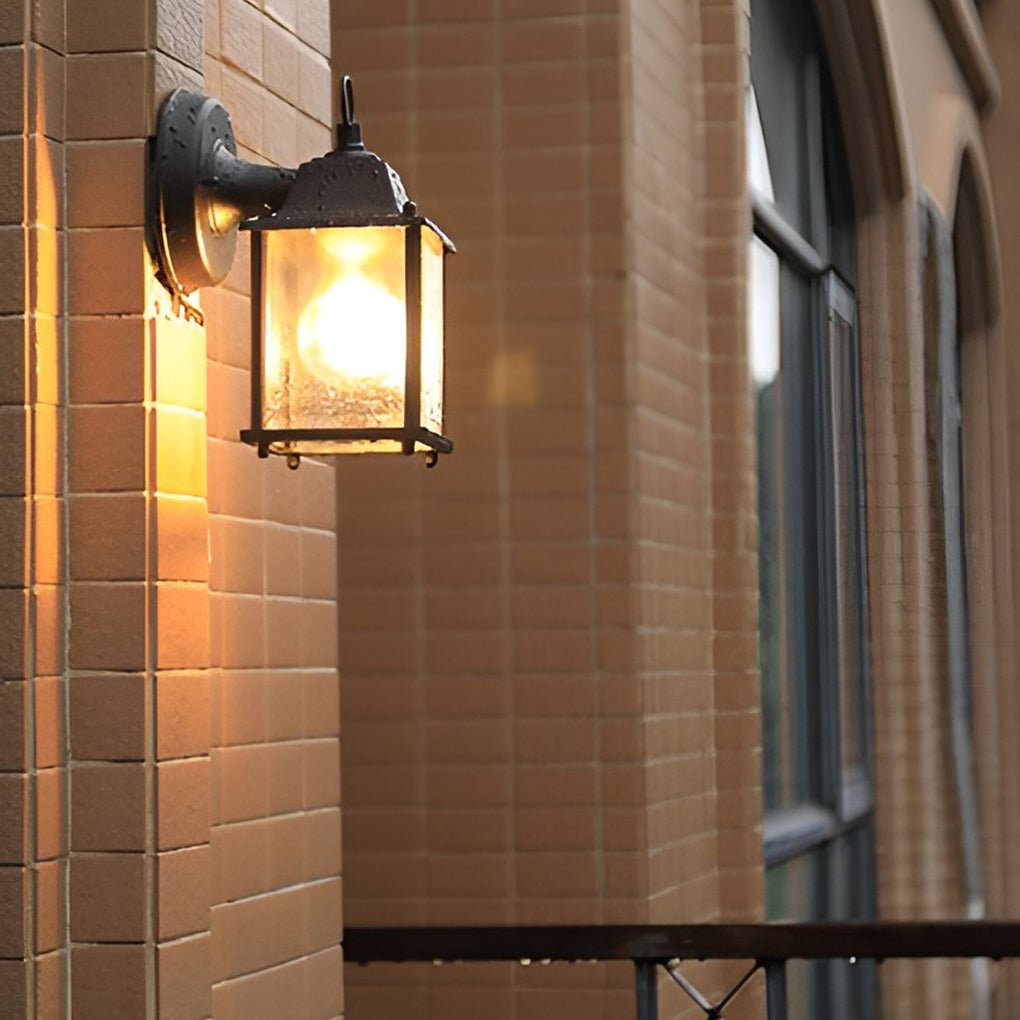 Square Glass Wall Lamp Outdoor Wall Sconce Lighting Led Waterproof Wall Lights