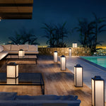 Modern Square Lantern Portable Rechargeable LED Solar Lawn Light for Patio & Garden