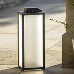 Modern Square Lantern Portable Rechargeable LED Solar Lawn Light for Patio & Garden