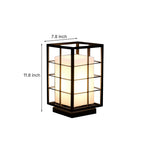 Modern Japanese Outdoor Lantern in Graphite Steel with Warm LED Glow