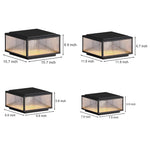 Modern Square Outdoor Pillar Light in Matte Black Aluminum