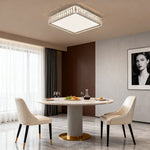 Crystal Flush Mount Ceiling Light Modern Minimalist Chrome LED