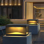 Solar-Powered Modern Post Light in Black Stainless Steel