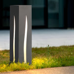 Lumière Rectangular LED Pathway Bollard – Stainless Steel Landscape Lighting for Modern Gardens
