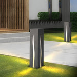Lumière Rectangular LED Pathway Bollard – Stainless Steel Landscape Lighting for Modern Gardens