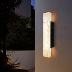 Luma Square Outdoor Wall Light in Cloud Stone Finish