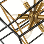 Geometric Iron and Acrylic Pendant Light with Gold Accents