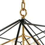 Geometric Iron and Acrylic Pendant Light with Gold Accents