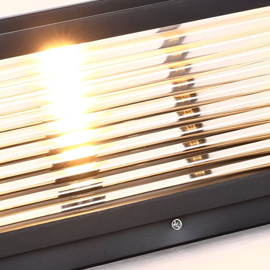 Square Ribbed Glass LED Pillar Light for Modern Outdoor Spaces
