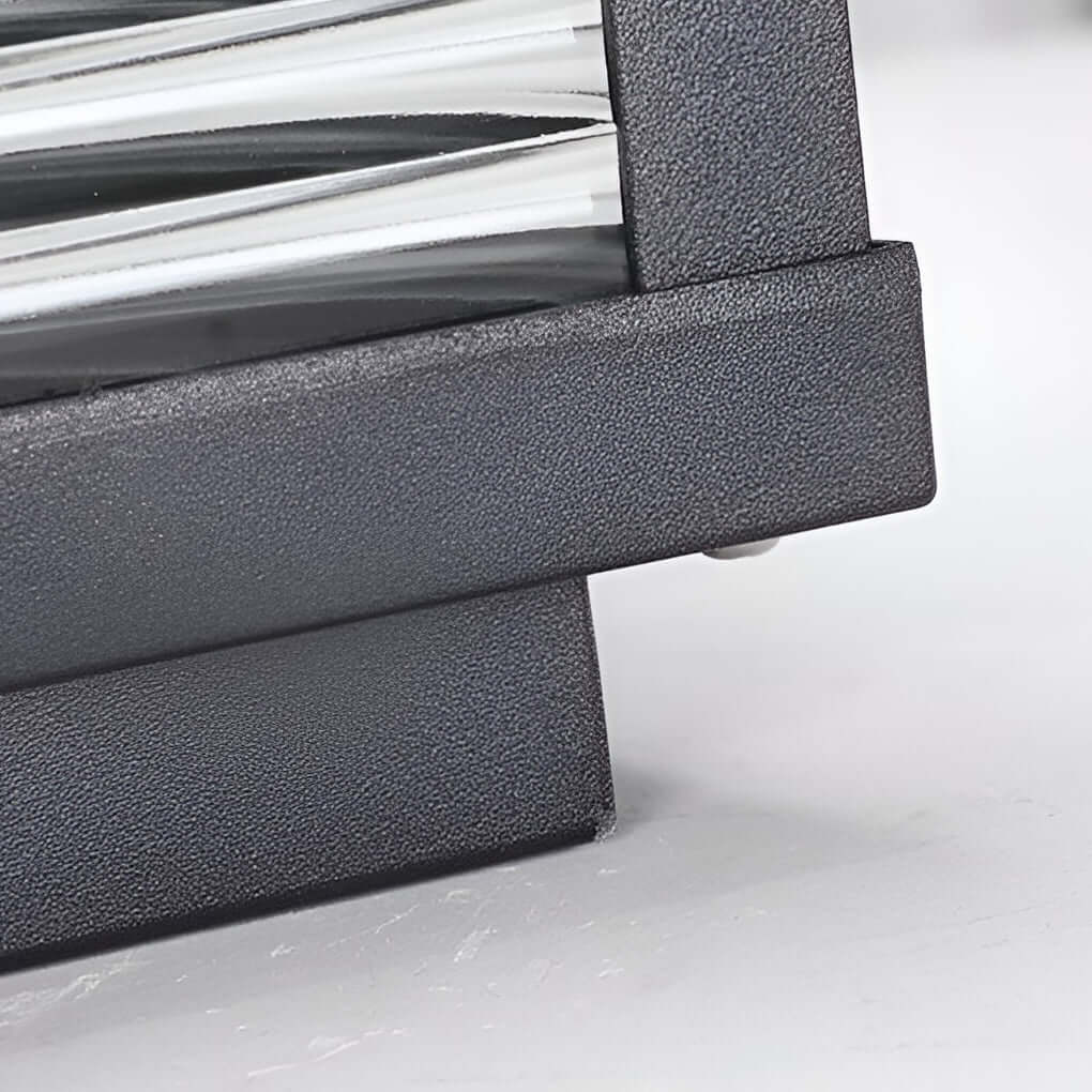 Square Ribbed Glass LED Pillar Light for Modern Outdoor Spaces