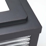 Square Ribbed Glass LED Pillar Light for Modern Outdoor Spaces