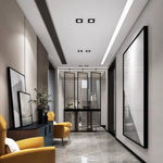 Square LED Recessed Downlight in Black or White for Modern Interiors