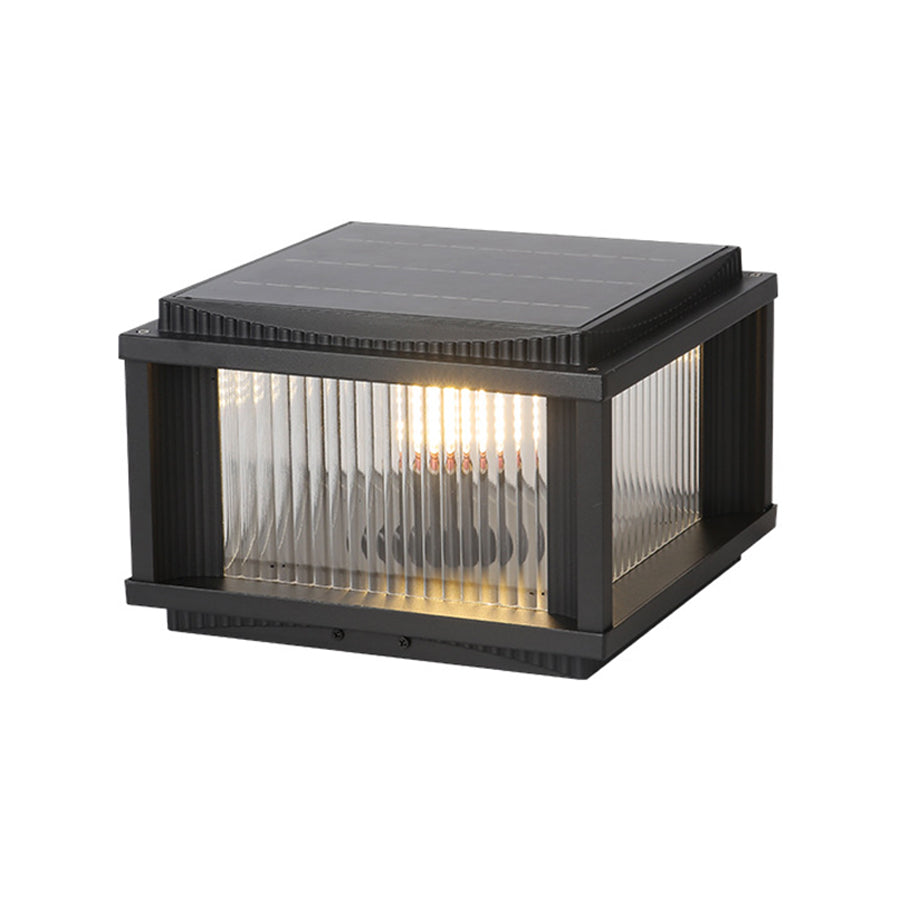 Retro Solar Pillar Light with Dual Power and Remote Control