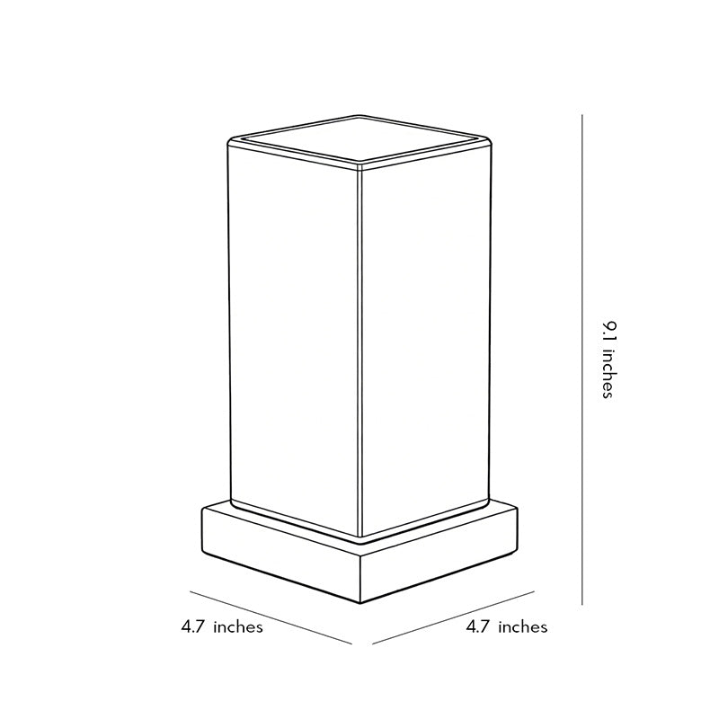 Nordic Wooden Cube Table Lamp with Frosted Glass and Rechargeable LED